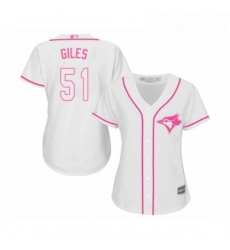 Womens Toronto Blue Jays 51 Ken Giles Replica White Fashion Cool Base Baseball Jersey 