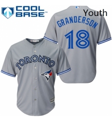 Youth Majestic Toronto Blue Jays 18 Curtis Granderson Replica Grey Road MLB Jersey 