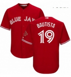Youth Majestic Toronto Blue Jays 19 Jose Bautista Replica Scarlet Alternate MLB Jersey