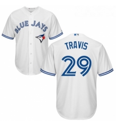 Youth Majestic Toronto Blue Jays 29 Devon Travis Authentic White Home MLB Jersey