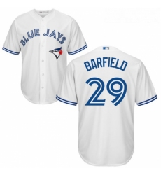 Youth Majestic Toronto Blue Jays 29 Jesse Barfield Replica White Home MLB Jersey 