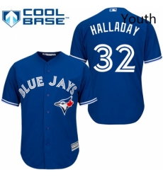 Youth Majestic Toronto Blue Jays 32 Roy Halladay Authentic Blue Alternate MLB Jersey