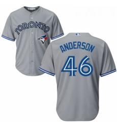 Youth Majestic Toronto Blue Jays 46 Brett Anderson Replica Grey Road MLB Jersey 