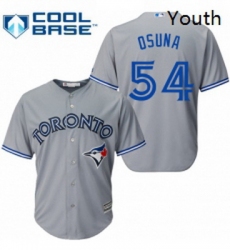 Youth Majestic Toronto Blue Jays 54 Roberto Osuna Authentic Grey Road MLB Jersey