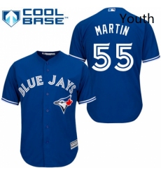 Youth Majestic Toronto Blue Jays 55 Russell Martin Replica Blue Alternate MLB Jersey