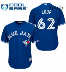 Youth Majestic Toronto Blue Jays 62 Aaron Loup Authentic Blue Alternate MLB Jersey 
