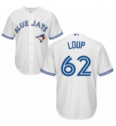 Youth Majestic Toronto Blue Jays 62 Aaron Loup Authentic White Home MLB Jersey 