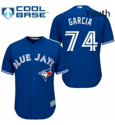Youth Majestic Toronto Blue Jays 74 Jaime Garcia Replica Blue Alternate MLB Jersey 