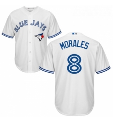 Youth Majestic Toronto Blue Jays 8 Kendrys Morales Replica White Home MLB Jersey