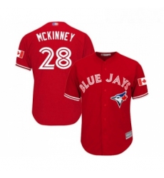 Youth Toronto Blue Jays 28 Billy McKinney Replica Scarlet Alternate Baseball Jersey 