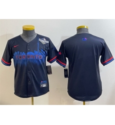 Youth Toronto Blue Jays Blank Navy 2025 World Series City Connect Limited Stitched Baseball Jersey