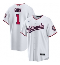 Men Washington Nationals 1 MacKenzie Gore White Cool Base Stitched Baseball Jersey