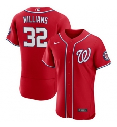 Men Washington Nationals 32 Trevor Williams Red Flex Base Stitched MLB Jersey