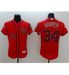 Men Washington Nationals #34 Harper Red Elite 2022 MLB Jersey