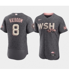 Men Washington Nationals 8 Carter Kieboom 2022 Grey City Connect Cherry Blossom Flex Base Stitched MLB jersey