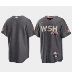 Men Washington Nationals Blank 2022 Grey City Connect Cherry Blossom Cool Base Stitched jersey