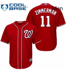 Mens Majestic Washington Nationals 11 Ryan Zimmerman Replica Red Alternate 1 Cool Base MLB Jersey