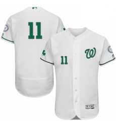 Mens Majestic Washington Nationals 11 Ryan Zimmerman White Celtic Flexbase Authentic Collection MLB Jersey 