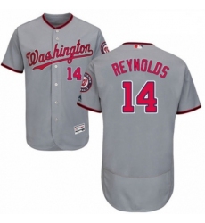Mens Majestic Washington Nationals 14 Mark Reynolds Grey Road Flex Base Authentic Collection MLB Jersey