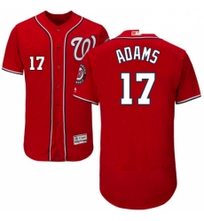 Mens Majestic Washington Nationals 17 Matt Adams Red Alternate Flex Base Authentic Collection MLB Jersey
