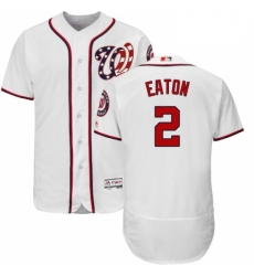 Mens Majestic Washington Nationals 2 Adam Eaton White Home FLex Base MLB Jersey