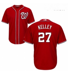 Mens Majestic Washington Nationals 27 Shawn Kelley Replica Red Alternate 1 Cool Base MLB Jersey