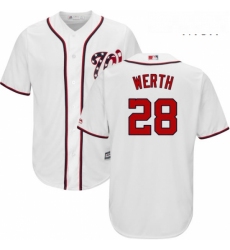 Mens Majestic Washington Nationals 28 Jayson Werth Replica White Home Cool Base MLB Jersey