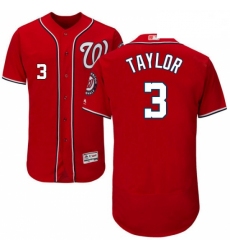 Mens Majestic Washington Nationals 3 Michael Taylor Red Alternate Flex Base Authentic Collection MLB Jersey
