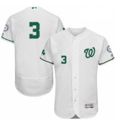 Mens Majestic Washington Nationals 3 Michael Taylor White Celtic Flexbase Authentic Collection MLB Jersey