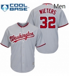 Mens Majestic Washington Nationals 32 Matt Wieters Replica Grey Road Cool Base MLB Jersey