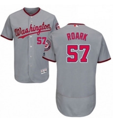 Mens Majestic Washington Nationals 57 Tanner Roark Grey Road Flex Base Authentic Collection MLB Jersey