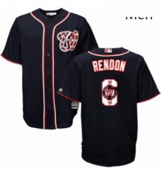 Mens Majestic Washington Nationals 6 Anthony Rendon Authentic Navy Blue Team Logo Fashion Cool Base MLB Jersey