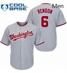 Mens Majestic Washington Nationals 6 Anthony Rendon Replica Grey Road Cool Base MLB Jersey