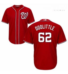 Mens Majestic Washington Nationals 62 Sean Doolittle Replica Red Alternate 1 Cool Base MLB Jersey 