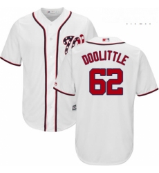 Mens Majestic Washington Nationals 62 Sean Doolittle Replica White Home Cool Base MLB Jersey 