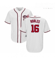 Mens Washington Nationals 16 Victor Robles Replica White Home Cool Base Baseball Jersey 