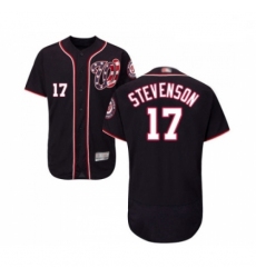 Mens Washington Nationals 17 Andrew Stevenson Navy Blue Alternate Flex Base Authentic Collection MLB JerseyBas