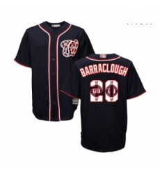 Mens Washington Nationals 20 Kyle Barraclough Authentic Navy Blue Team Logo Fashion Cool Base Baseball Jersey 
