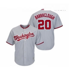 Mens Washington Nationals 20 Kyle Barraclough Replica Grey Road Cool Base Baseball Jersey 
