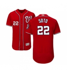 Mens Washington Nationals 22 Juan Soto Red Alternate Flex Base Authentic Collection Baseball Jersey