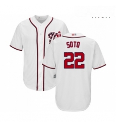 Mens Washington Nationals 22 Juan Soto Replica White Home Cool Base Baseball Jersey 
