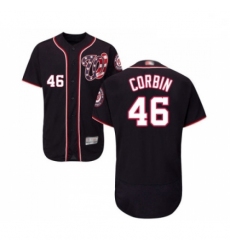 Mens Washington Nationals 46 Patrick Corbin Navy Blue Alternate Flex Base Authentic Collection MLB JerseyBaseb