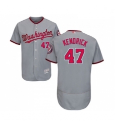 Mens Washington Nationals 47 Howie Kendrick Grey Road Flex Base Authentic Collection Baseball Jersey