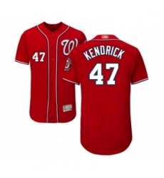 Mens Washington Nationals 47 Howie Kendrick Red Alternate Flex Base Authentic Collection Baseball Jersey