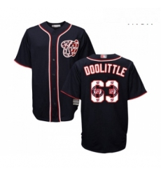 Mens Washington Nationals 63 Sean Doolittle Authentic Navy Blue Team Logo Fashion Cool Base Baseball Jersey 
