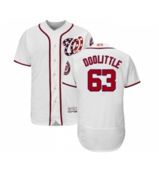 Mens Washington Nationals 63 Sean Doolittle White Home Flex Base Authentic Collection Baseball Jersey