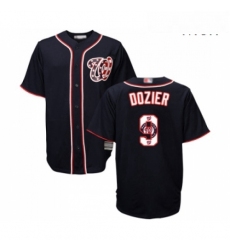 Mens Washington Nationals 9 Brian Dozier Authentic Navy Blue Team Logo Fashion Cool Base Baseball Jersey 
