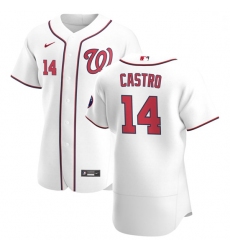 Washington Nationals 14 Starlin Castro Men Nike White Home 2020 Authentic Player MLB Jersey