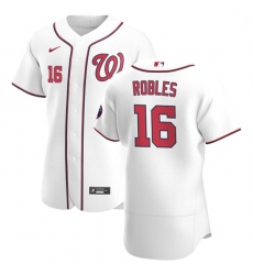 Washington Nationals 16 Victor Robles Men Nike White Home 2020 Authentic Player MLB Jersey