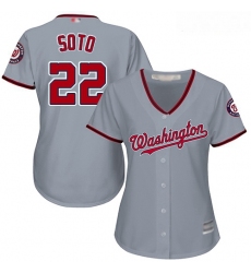 Nationals #22 Juan Soto Grey Road Women Stitched Baseball Jersey